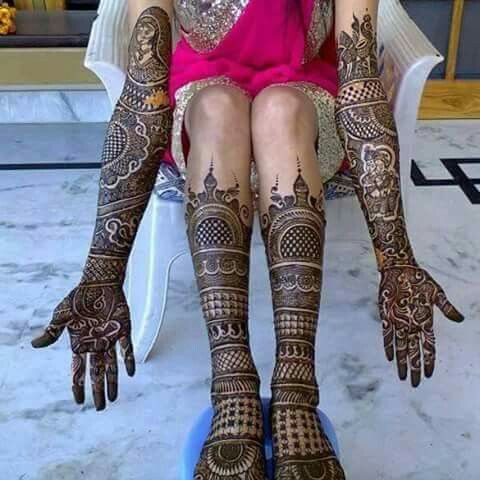 Bridal Mehndi Designs for Full Legs
