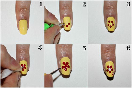 Floral Nail Art Designs step by step